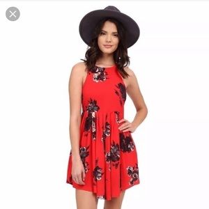free people flutterby skater dress red floral